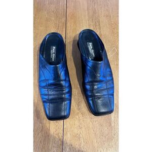 PAUL GREEN GERMANY BLACK LEATHER SQUARE TOE SHOE MULES WOMENS SIZE 5.5